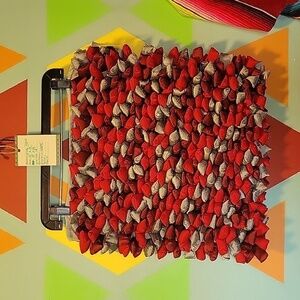 Nwt Home Texco Unique Red and Gray Textured Pillow Cover 18" × 18"